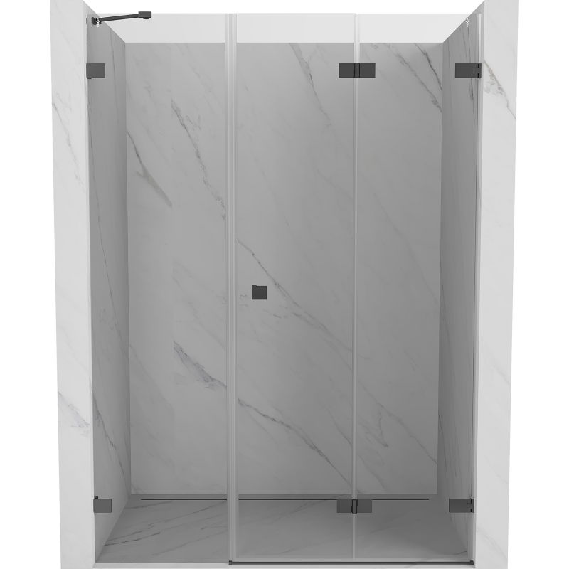 Mexen Lunar-F ușă de duș pliabilă dreapta 125 cm, transparent, gun metal - 836S-125-050-95-00-P