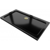 Mexen Flat cadă de duș dreptunghiulară slim 140 x 70 cm, negru, sifon auriu - 40707014G