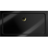 Mexen Flat tăviță de duș dreptunghiulară slim 140 x 70 cm, negru, sifon auriu - 40707014G