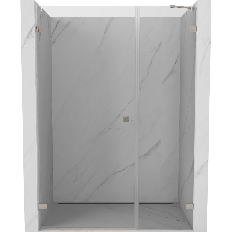 Mexen Lunar-B uși de duș articulate stânga 135 cm, transparente, nichel periat - 832S-135-050-97-00-L