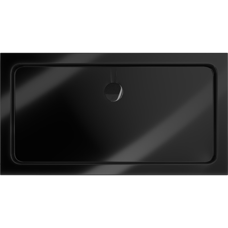 Mexen Flat téglalap alakú slim zuhanytálca 140 x 70 cm, fekete, fekete szifonnal - 40707014B
