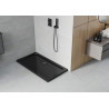 Mexen Flat recepție dreptunghiulară slim 140 x 70 cm, neagră, sifon negru - 40707014B