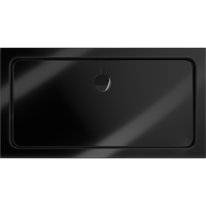 Mexen Flat tavă de duș dreptunghiulară slim 120 x 70 cm, negru, sifon negru - 40707012B
