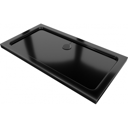 Mexen Flat téglalap alakú slim zuhanytálca 120 x 70 cm, fekete, fekete szifon - 40707012B