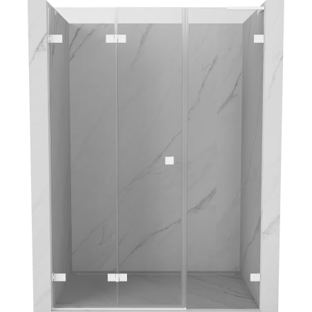 Mexen Lunar-F L összecsukható zuhanyajtó bal 145 cm, átlátszó, fehér - 836SL-145-050-20-00-L