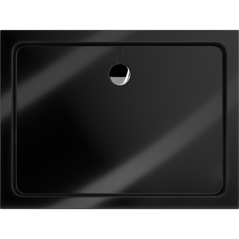 Mexen Flat slim téglalap alakú zuhanytálca 140 x 90 cm, fekete, króm szifon - 40709014