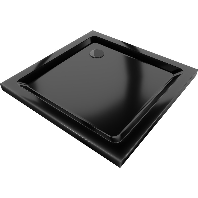 Mexen Flat slim négyzet alakú zuhanytálca 100 x 100 cm, fekete, szifon fekete - 40701010B