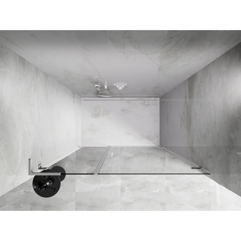 Mexen Lunar-B L ușă de duș batantă dreaptă 115 cm, transparentă, alb - 832SL-115-050-20-00-P