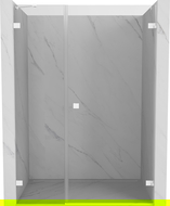 Mexen Lunar-B uși de duș batante dreapta 130 cm, transparente, albe - 832S-130-050-20-00-P