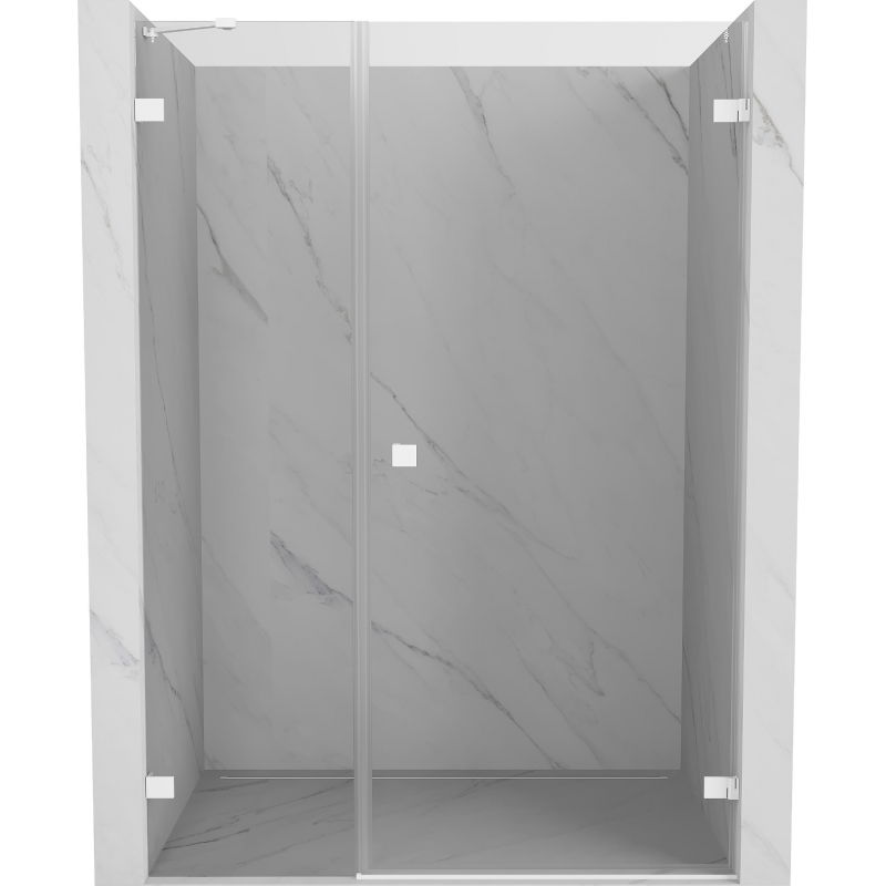 Mexen Lunar-B uși de duș batante dreapta 135 cm, transparent, alb - 832S-135-050-20-00-P