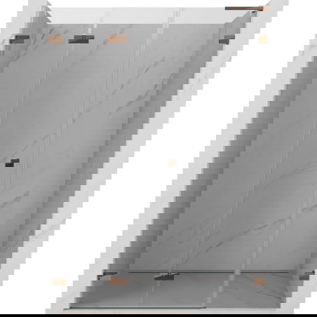 Mexen Lunar-F L uși de duș pliante stânga 140 cm, transparent, aur roz - 836SL-140-050-60-00-L