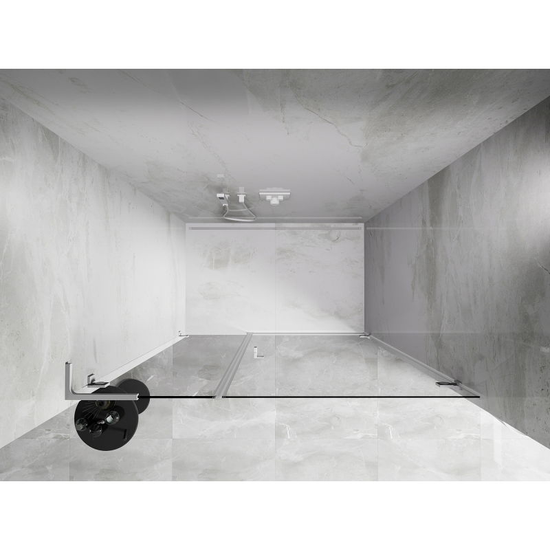 Mexen Lunar-B L ușă de duș batantă dreapta 145 cm, transparent, alb - 832SL-145-050-20-00-P