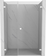 Mexen Lunar-B L uși de duș batante dreapta 150 cm, transparente, alb - 832SL-150-050-20-00-P