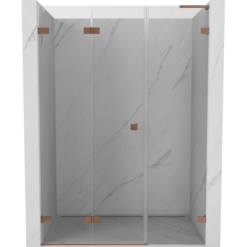 Mexen Lunar-F L ușile de duș pliante stânga 140 cm, transparent, cupru periat - 836SL-140-050-65-00-L