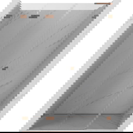 Mexen Lunar-F L ușile de duș pliante stânga 140 cm, transparent, cupru periat - 836SL-140-050-65-00-L