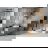 Cabină de duș Mexen Rio semi-rotundă 70 x 70 cm, fasii, neagră + cadă Rio, albă - 863-070-070-70-20-4710