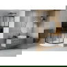 Cabină de duș Mexen Rio semi-rotundă 70 x 70 cm, fasii, neagră + cadă Rio, albă - 863-070-070-70-20-4710