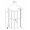 Cabina de duș Mexen Rio semicirculară 90 x 90 cm, dungi, neagră + bazin Rio, alb - 863-090-090-70-20-4710