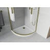 Mexen Rio cabină de duș semirotundă 80 x 80 cm, dungi albe, auriu + cadă plată, alb - 863-080-080-50-20-4110G