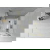Cabina de duș Mexen Rio semicirculară 90 x 90 cm, benzi, aurie + cuvă Flat, albă - 863-090-090-50-20-4110G