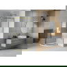 Mexen Rio zuhanykabin félköríves 90 x 90 cm, csíkos, arany + Flat zuhanytálca, fehér - 863-090-090-50-20-4110G