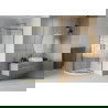 Mexen Rio zuhanykabin félköríves 90 x 90 cm, csíkos, arany + Flat zuhanytálca, fehér - 863-090-090-50-20-4110G