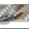 Mexen Rio cabină de duș semi-circulară 80 x 80 cm, mat, aurie + cădiță Flat, albă - 863-080-080-50-30-4110G