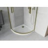 Cabină de duș semi-rotundă Mexen Rio 90 x 90 cm, mat, auriu + bazin flat, alb - 863-090-090-50-30-4110G