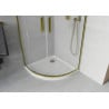 Cabină de duș semi-rotundă Mexen Rio 90 x 90 cm, mat, auriu + bazin flat, alb - 863-090-090-50-30-4110G