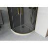 Mexen Rio cabină de duș semicirculară 80 x 80 cm, grafit, auriu + cadă Flat, alb - 863-080-080-50-40-4110G