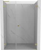 Mexen Lunar-B L uși de duș batante dreapta 150 cm, transparent, auriu periat - 832SL-150-050-55-00-P
