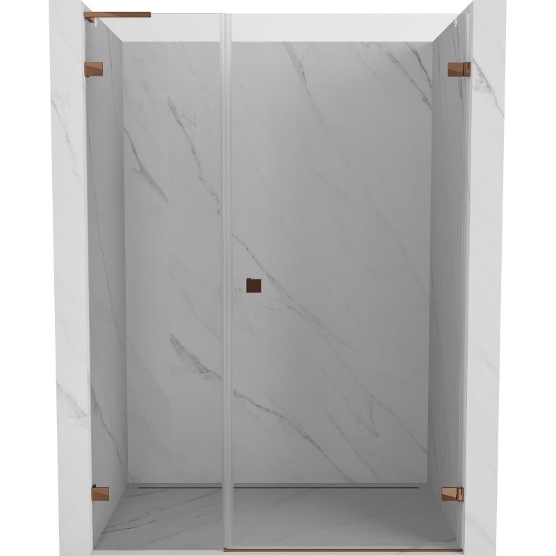 Mexen Lunar-B L ușă de duș batantă dreaptă 135 cm, transparent, aur roz - 832SL-135-050-60-00-P