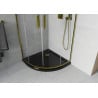 Cabina de duș semirotundă Mexen Rio 90 x 90 cm, transparentă, aurie + cadă Flat, neagră - 863-090-090-50-00-4170G
