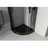Cabina de duș Mexen Rio semicirculară 80 x 80 cm, grafit, aur + cadă Flat, negru - 863-080-080-50-40-4170G