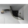 Cabină de duș semicirculară Mexen Rio 90 x 90 cm, grafit, auriu + cadă de duș Flat, negru - 863-090-090-50-40-4170G
