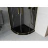 Cabină de duș semicirculară Mexen Rio 90 x 90 cm, grafit, auriu + cadă de duș Flat, negru - 863-090-090-50-40-4170G