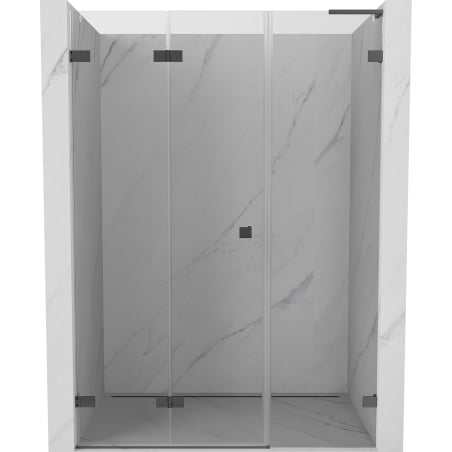 Mexen Lunar-F L összecsukható bal zuhanyajtó 145 cm, átlátszó, gun metal - 836SL-145-050-95-00-L