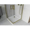 Mexen Rio cabină de duș pătrată 70 x 70 cm, transparentă, aurie + cadă de duș Flat, albă - 860-070-070-50-00-4010G