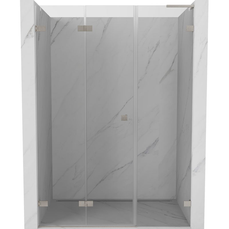 Mexen Lunar-F L uși de duș pliabile stânga 140 cm, transparente, nichel periat - 836SL-140-050-97-00-L
