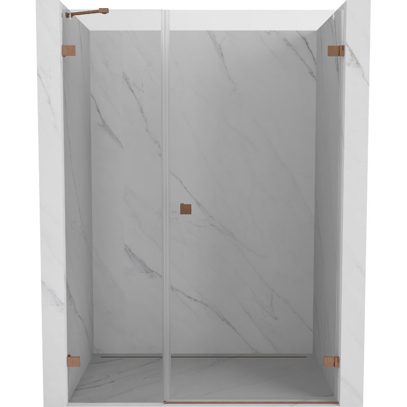 Mexen Lunar-B uși de duș batante dreapta 120 cm, transparent, cupru periat - 832S-120-050-65-00-P