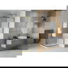 Mexen Rio négyzet alakú zuhanykabin 80 x 80 cm, Csíkok, Arany + zuhanytálca Flat, Fehér - 860-080-080-50-20-4010G