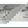 Mexen Rio cabină de duș pătrată 80 x 80 cm, Dungi, Aurie + cadă de duș Flat, Albă - 860-080-080-50-20-4010G