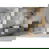 Mexen Rio cabină de duș pătrată 70 x 70 cm, Înghețat, Aurie + cadă de duș Flat, Albă - 860-070-070-50-30-4010G