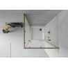 Mexen Rio cabină de duș pătrată 70 x 70 cm, geam mat, auriu + cadă de duș Flat, alb - 860-070-070-50-30-4010G