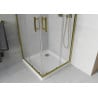 Mexen Rio cabină de duș pătrată 80 x 80 cm, geam mat, auriu + cadă Flat, alb - 860-080-080-50-30-4010G