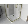 Mexen Rio cabină de duș pătrată 80 x 80 cm, geam mat, auriu + cadă Flat, alb - 860-080-080-50-30-4010G