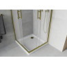 Mexen Rio cabina de duș pătrată 80 x 80 cm, mat, aurie + cadă de duș Flat, alb - 860-080-080-50-30-4010G