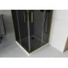 Mexen Rio négyzet alakú zuhanykabin 70 x 70 cm, Sötétszürke, Arany + zuhanytálca Flat, Fehér - 860-070-070-50-40-4010G