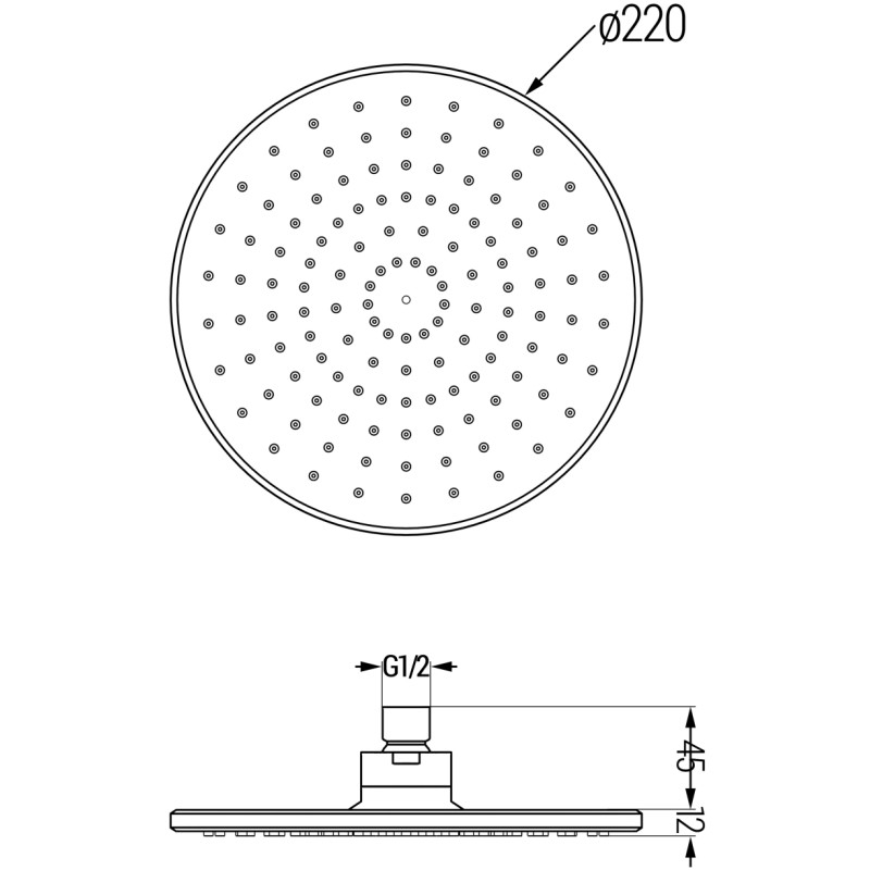 Mexen D-40 zuhanyfej 22 cm, kefe gun szürke - 79740-66