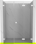 Mexen Lunar-F L uși de duș pliante dreapta 130 cm, transparent, alb - 836SL-130-050-20-00-P